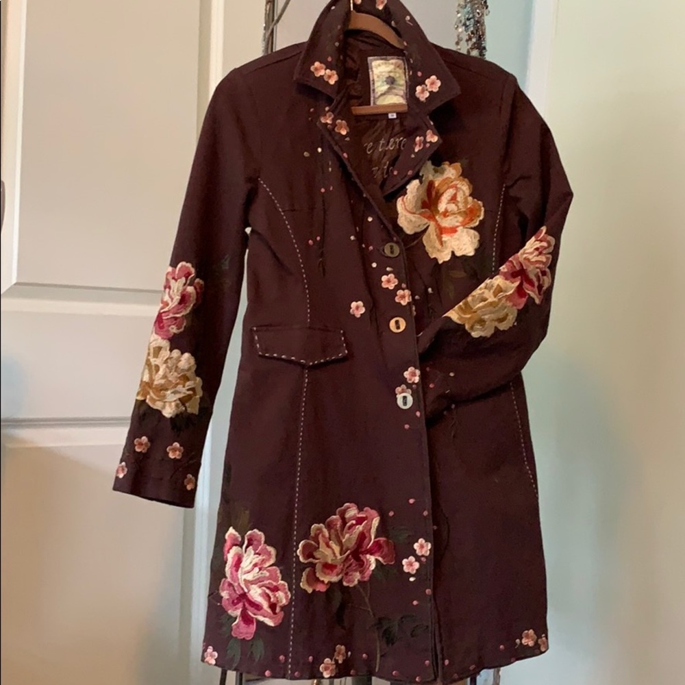 Paparazzi Embroidered Trenchcoat Jacket